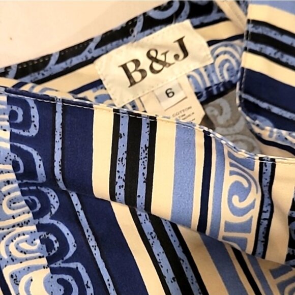 Blue & White Striped Pattern High-Waisted Lightweight Pants Womens Size M - Picture 10 of 14